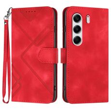 Per Tecno Camon 40 4G Line Pattern Custodia in pelle con motivo a pelle (rosso)