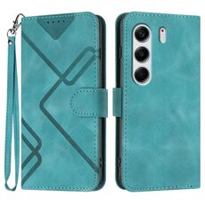 Per Tecno Camon 40 Pro 4G Line Pattern Custodia in pelle con motivo a pelle (azzurro chiaro)