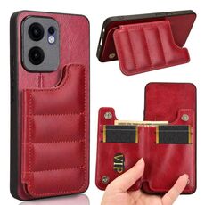 Per OPPO Reno13 F 4G / 5G Custodia per telefono con motivo a mucca e carta da cucire (rosso)