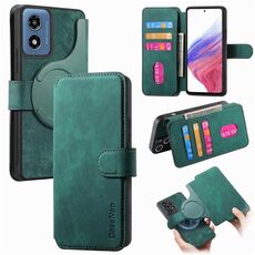 Per Motorola Moto G Play 4G 2024 CaseNeo MagSafe RFID Anti-furto Custodia in pelle retrò per telefono (verde)