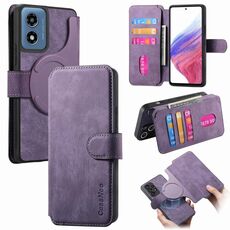 Per Motorola Moto G Play 4G 2024 CaseNeo MagSafe RFID Anti-furto Custodia in pelle retrò per telefono (viola)