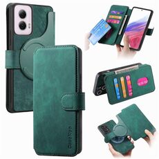 Per Motorola Moto G Power 5G 2024 CaseNeo MagSafe RFID Anti-furto Custodia in pelle retrò per telefono (verde)