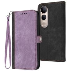 Per vivo V50 Lite 4G / 5G Custodia in pelle con cinturino a doppia piega e fibbia laterale (viola)
