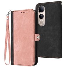 Per vivo V50 Lite 4G / 5G Custodia in pelle con cinturino a doppia piega con fibbia laterale (rosa)