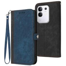 Per vivo Y29 4G Custodia in pelle con cinturino a doppia piega e fibbia laterale (blu reale)