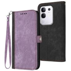 Per vivo Y29 4G Custodia in pelle con cinturino a doppia piega e fibbia laterale (viola)