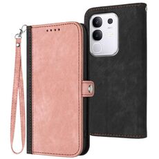 Per vivo Y29 4G Custodia in pelle con cinturino a doppia piega e fibbia laterale (rosa)