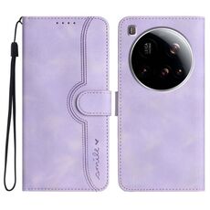 Per Xiaomi 15 Ultra Heart Pattern Custodia in pelle con motivo a pelle (viola)