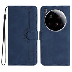 Per Xiaomi 15 Ultra Heart Pattern Custodia in pelle con motivo a pelle (blu reale)