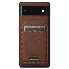 Per Google Pixel 9 Suteni H16 Custodia per telefono con portafoglio staccabile in pelle con texture Litchi (marrone)