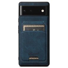 Per Google Pixel 9 Pro Suteni H16 Custodia per telefono con retro staccabile in pelle con texture Litchi (blu)