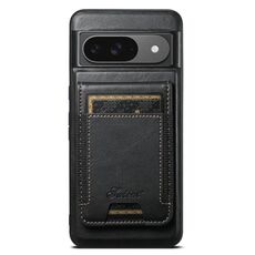 Per Google Pixel 9 Suteni H17 Oil Eax Custodia per telefono con portafoglio staccabile in pelle (nero)