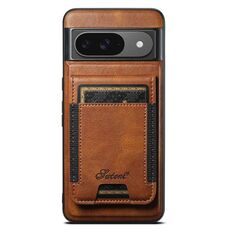 Per Google Pixel 9 Suteni H17 Oil Eax Custodia per telefono con portafoglio staccabile in pelle (marrone)