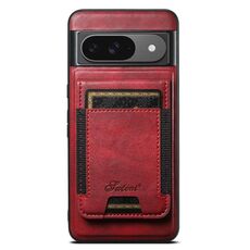 Per Google Pixel 9 Suteni H17 Oil Eax Custodia per telefono con portafoglio staccabile in pelle (rosso)