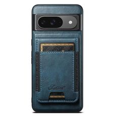 Per Google Pixel 9 Suteni H17 Oil Eax Custodia per telefono con portafoglio staccabile in pelle (blu)