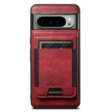 Per Google Pixel 9 Pro Suteni H17 Oil Eax Custodia per telefono con portafoglio staccabile in pelle (rosso)