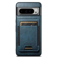 Per Google Pixel 9 Pro Suteni H17 Oil Eax Custodia per telefono con portafoglio staccabile in pelle (blu)