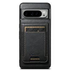Per Google Pixel 9 Pro XL Suteni H17 Oil Eax Custodia per telefono con portafoglio staccabile in pelle (nero)