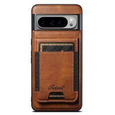 Per Google Pixel 9 Pro XL Suteni H17 Oil Eax Custodia per telefono con portafoglio staccabile in pelle (marrone)