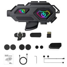 C8Max Interfono per moto Video Casco Auricolare Bluetooth HD Videoregistratore, Specifiche: Microfono morbido