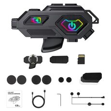 C8Max Interfono per motocicletta Video Casco Bluetooth Auricolare Videoregistratore HD, Specifiche: Microfono rigido