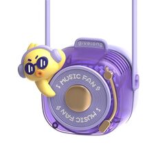 Givelong Carino Cool Pet DJ Lanyard Piccolo Ventilatore USB Ricaricabile Compatto Portatile Ventilatore da Collo Senza Lama (Cool Duck)