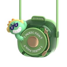 Givelong Carino Cool Pet DJ Lanyard Piccolo Ventilatore USB Ricaricabile Compatto Portatile Ventilatore da Collo Senza Lama (Drago Freddo)