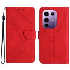 Per Infinix Note 50 Pro 4G / Note 50 4G Custodia per telefono in pelle goffrata con cuciture (rosso)