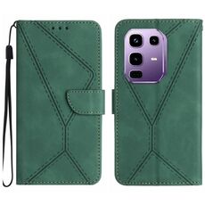 Per Infinix Note 50 Pro 4G / Note 50 4G Custodia per telefono in pelle goffrata con cuciture (verde)