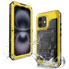 Per iPhone 16 Plus Custodia per telefono in silicone ibrido in metallo a quattro strati (giallo)