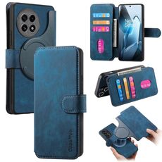 Per OnePlus Ace 5 CaseNeo MagSafe RFID Anti-Theft Retro Custodia in Pelle per Telefono (Blu)