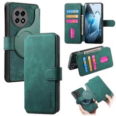Per OnePlus Ace 5 CaseNeo MagSafe RFID Anti-Theft Retro Custodia in Pelle per Telefono (Verde)