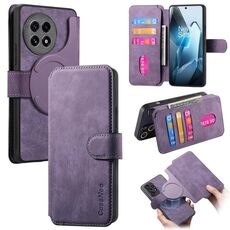 Per OnePlus Ace 5 CaseNeo MagSafe RFID Anti-Theft Retro Custodia in Pelle per Telefono (Viola)
