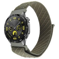 Cinturino per orologio con chiusura a strappo in nylon twill da 22 mm (verde militare)