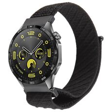 Cinturino per orologio con chiusura a strappo in nylon twill da 22 mm (nero)
