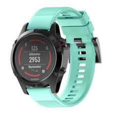 Per Garmin QuickFit 22mm Kalebol Triangle Texture cinturino in silicone per orologio (verde acqua)