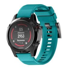Per Garmin QuickFit 26mm Kalebol Triangle Texture cinturino in silicone per orologio (blu verde)