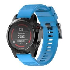 Per Garmin QuickFit 26mm Kalebol Triangle Texture cinturino in silicone per orologio (azzurro cielo)