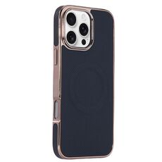 Per iPhone 16 Pro Custodia per telefono MagSafe in pelle con adesivo laterale morbido galvanico (nero)