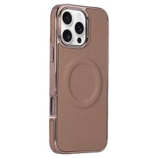 Per iPhone 16 Pro Custodia per telefono MagSafe in pelle con adesivo laterale morbido galvanizzato (oro)