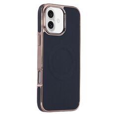 Per iPhone 16 Plus Custodia per telefono MagSafe in pelle con adesivo laterale morbido galvanico (nero)