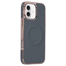 Per iPhone 16 Plus Custodia per telefono MagSafe in pelle con adesivo laterale morbido galvanizzato (verde scuro)