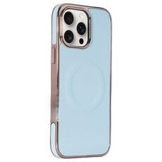 Per iPhone 14 Pro Custodia per telefono MagSafe in pelle con adesivo laterale morbido galvanizzato (azzurro cielo)