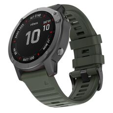 Per Garmin QuickFit 22mm Kalebol Concave Texture Silicone Watch Band (verde militare)