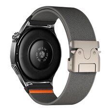 Cinturino per orologio in nylon elastico con fibbia paracadute da 20 mm (grigio scuro)
