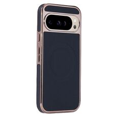Per Google Pixel 9 / 9 Pro Custodia per telefono MagSafe in pelle con adesivo laterale morbido galvanizzato (nero)