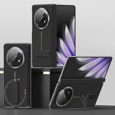 Per OPPO Find N5 GKK Custodia per telefono con cerniera girevole in pelle (nero)
