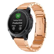 Per Garmin QuickFit 20mm Kalebol Turtle Back Buckle Cinturino in acciaio inossidabile (oro rosa)