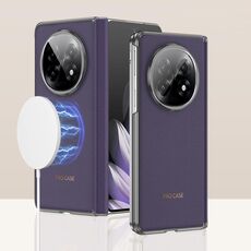 Per OPPO Find N5 GKK Custodia per telefono MagSafe con cerniera in pelle liscia ultrasottile (viola)