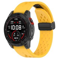 Per Garmin QuickFit 20mm Kalebol Cinturino in silicone con fibbia magnetica (giallo)